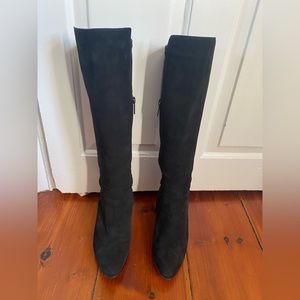 Aquatalia Vera Gomma Suede Tall Waterproof Boot Size 8 Black